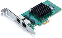 Load image into Gallery viewer, 1.25G Gigabit Ethernet Converged Network Adapter (NIC) for Intel 82576 Chip, Dual RJ45 Copper Ports, PCI Express 2.0 X1, Compare to Intel E1G42ET