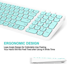 Load image into Gallery viewer, Wireless Keyboard Mouse Combo, cimetech Compact Full Size Wireless Keyboard and Mouse Set Less Noise Keys 2.4G Ultra-Thin Sleek Design for Windows, Computer, PC, Notebook, Laptop - (Aqua Green)