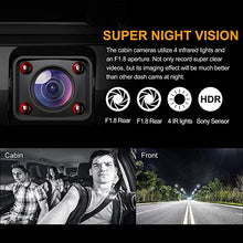 Load image into Gallery viewer, 2021 Upgrade 4K 2160P Front and Cabin 1080P+1080P Dual FHD Dash Cam Built in WiFi for Cars Taxi, 24H Parking Monitor, Infrared Night Vision, G-Sensor, 2.0" LCD Loop Recording Car Camera, D30H