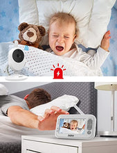 Load image into Gallery viewer, Baby Monitor with Camera and Audio 4.3 Inches LCD Split Screen 1000ft Range Rechargeable Battery Temperature Detection Baby Crying Detection Night Vision 2-Way Audio