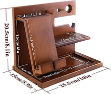 Load image into Gallery viewer, awofer Wood Phone Docking Station Nightstand Organizer for Men - Key Holder Wallet Stand iWatch Organizer Ring Hanging - Gadgets Gifts for Husband Boyfriend Dad Son Birthday Anniversary Fathers Day