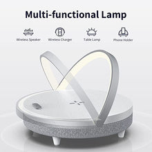 Load image into Gallery viewer, LED Night Light, EZVALO Music Bedside Lamp with Wireless Charger, 4 in 1 Touch Lamp, Portable Bluetooth Speaker, Phone Holder Dimmable Wireless Charging Nightstand Lamps for Bedroom Gifts for Women