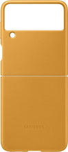 Load image into Gallery viewer, Samsung Electronics Galaxy Z Flip 3 Phone Case, Leather Protective Cover, Heavy Duty, Shockproof Smartphone Protector, US Version, Mustard (EF-VF711LYEGUS)