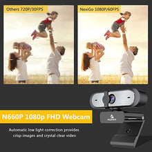 Load image into Gallery viewer, NexiGo N660P 1080P 60FPS Webcam with Software Control, Dual Microphone & Cover, Autofocus, HD USB Computer Web Camera, for OBS/Gaming/Zoom/Skype/FaceTime/Teams/Twitch