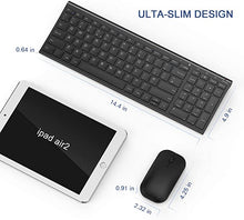 Load image into Gallery viewer, Seenda Ultra Slim Low Profile Wireless Keyboard and Mouse Combo with Number Pad for Windows Devices, Black