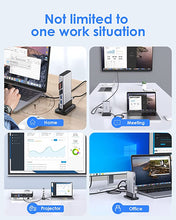 Load image into Gallery viewer, LENTION USB C Docking Station with 100W PD, 4K HDMI, VGA, Gigabit Ethernet, Card Reader, USB 3.0, Aux Adapter for MacBook Pro, New Mac Air/Surface, More, Stable Driver Certified (CB-D55, Silver)