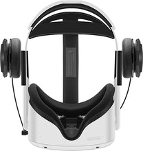 Load image into Gallery viewer, Globular Cluster Stereo Bass VR Headphones Custom Made for Oculus Quest 2 Elite Head Strap & Original Head Strap-On Ear Bass 3D 360 Degree Sound Integrated Must Have Accessories 3D Printed(Black)