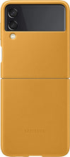 Load image into Gallery viewer, Samsung Electronics Galaxy Z Flip 3 Phone Case, Leather Protective Cover, Heavy Duty, Shockproof Smartphone Protector, US Version, Mustard (EF-VF711LYEGUS)