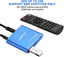 Load image into Gallery viewer, HDMI Media Player, Blue Mini 1080p Full-HD Ultra HDMI MP4 Player for -MKV / RM/ MP4 / AVI etc- HDD USB Flash Drive/HDD and SD Card