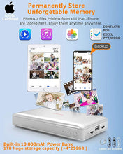 Load image into Gallery viewer, ?Mfi Certified by Apple? iDiskk 1TB (1024GB) iPad iPhone External Hard Drive Photo Storage for USB-C iPad iPhone 12/12 Pro Max/12 pro/11/11 pro/X/XR,MacBook PC,Android and with 10000mAh Power Bank