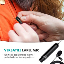 Load image into Gallery viewer, Movo LV4-O Phantom Power Omnidirectional XLR Lavalier Microphone with Metal Lapel Mic Clip and Windscreen - Great External Lav Mic for Filming, Podcast, Livestream, Interviews, or YouTube Recording