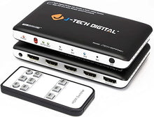 Load image into Gallery viewer, J-Tech Digital 4K@30HZ 4-Port HDMI Switch with PIP, IR, HDCP1.4 Wireless Remote Control, and Auto Switch ON/OFF Functions with Control4 Driver Available