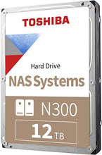 Load image into Gallery viewer, Toshiba N300 12TB NAS 3.5-Inch Internal Hard Drive - CMR SATA 6 Gb/s 7200 RPM 256 MB Cache - HDWG21CXZSTA
