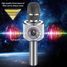 Load image into Gallery viewer, BONAOK Wireless Bluetooth Karaoke Microphone,3-in-1 Portable Handheld Karaoke Mic Speaker Machine Home Party Birthday for All Smartphones PC(Q37 Space Gray)