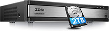 Load image into Gallery viewer, ZOSI H.265+ 16Channel Full 1080P Video Security DVR Recorder with 2TB Hard Drive,16CH Hybrid 4-in-1 Surveillance CCTV DVR for 960H/CVI/TVI/AHD Home Security Cameras system,Remote View,Motion Detection