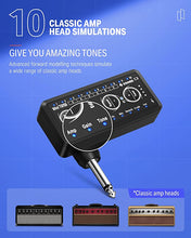 Load image into Gallery viewer, Donner Guitar Headphone Amp, Mini Turbo Headphone Amplifier Guitar, 10 Amp Models with Tuner, Inlay Multi Effects Delay Reverb Chorus Overdrive, USB Export