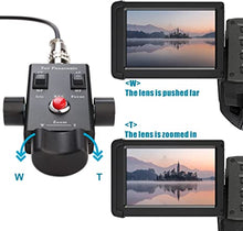 Load image into Gallery viewer, KOERTACOO Camcorder Zoom Controller, Remote Control Zoom, Iris, and Focus Control + 2.5mm and 3.5mm Jack Cable for Panasonic HC-X1 HC-PV100 AG-UX90 AG-UX180 HC-X1000 AG-AC30 AG-AC90 AU-EVA1 Camera.