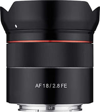 Load image into Gallery viewer, Samyang SYIO18AF-E AF 18mm F2.8 Wide Angle auto Focus Full Frame Lens for Sony E Mount, Black