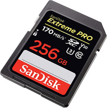 Load image into Gallery viewer, SanDisk 256GB Extreme PRO SDXC UHS-I Card - C10, U3, V30, 4K UHD, SD Card - SDSDXXY-256G-GN4IN