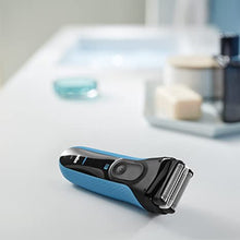 Load image into Gallery viewer, Braun Electric Series 3 Razor with Precision Trimmer, Rechargeable, Wet & Dry Foil Shaver for Men, Blue/Black, 4 Piece