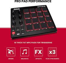 Load image into Gallery viewer, AKAI Professional MPD218 - USB MIDI Controller with 16 MPC Drum Pads, 6 Assignable Knobs, Note Repeat & Full Level Buttons and Production Software