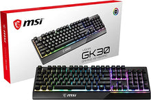 Load image into Gallery viewer, MSI RGB Gaming Keyboard, 6-Zone RGB Lighting, Water Repellent & Splash-Proof, Mechanical-Like Plunger Switches (Vigor GK30)