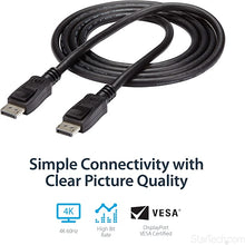 Load image into Gallery viewer, StarTech.com 35 ft. (10.7 m) Displayport Cable - DPCP & HDCP - Latched Connectors - DisplayPort - DP Monitor Cable (DISPLPORT35L), Black