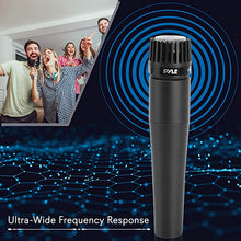 Load image into Gallery viewer, Professional Handheld Moving Coil Microphone - Dynamic Cardioid Unidirectional Vocal, Built-in Acoustic Pop Filter, Includes 15ft XLR Audio Cable to 1/4'' Audio Connection - Pyle PDMIC78