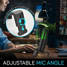 Load image into Gallery viewer, Pyle Selectable Pickup Pattern RGB USB Microphone - 4 Recording Modes Cardioid, Bidirectional, Stereo, Omnidirectional - Condenser Audio Mic w/LED Lights for Gaming Podcasting Studio PC, and Mac