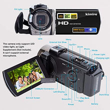 Load image into Gallery viewer, Video Camera Camcorder kimire Digital Camera Recorder Full HD 1080P 15FPS 24MP 3.0 Inch 270 Degree Rotation LCD 16X Digital Zoom Camcorder Camera with 2 Batteries(Black)
