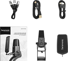 Load image into Gallery viewer, Saramonic Multi-Pattern Large Diaphragm Condenser Microphone with USB, USB-C & Dual XLR Output Cables for Computers, Android & Pro Mixers or Preamps (SR-MV7000)