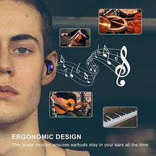 Load image into Gallery viewer, BASN Bsinger PRO in-Ear Monitors Hybrid Dynamic Dual Drivers Two Detachable MMCX Cables Musicians in-Ear Earbuds Headphones (Blue)