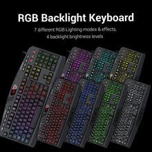 Load image into Gallery viewer, Redragon S101 Wired RGB Backlit Gaming Keyboard and Mouse, Gaming Mouse Pad, Gaming Headset Combo All in 1 PC Gamer Bundle for Windows PC û (Black)