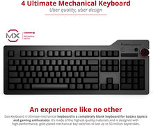 Load image into Gallery viewer, Das Keyboard 4 Ultimate Blank Wired Mechanical Keyboard, Cherry MX Blue Mechanical Switches, 2-Port USB 3.0 Hub, Volume Knob, Aluminum Top (104 Keys, Black)