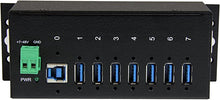 Load image into Gallery viewer, StarTech.com 7-Port Industrial Grade USB 3.0 Hub with ESD & 350W Surge Protection - Rack mountable metal USB port expander splitter hub (ST7300USBME),Black