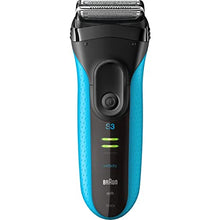Load image into Gallery viewer, Braun Electric Series 3 Razor with Precision Trimmer, Rechargeable, Wet & Dry Foil Shaver for Men, Blue/Black, 4 Piece