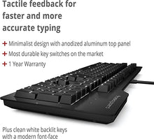 Load image into Gallery viewer, Das Keyboard Prime 13 Backlit Wired Mechanical Keyboard, Cherry MX Brown Mechanical Switches, Clean White LED Backlit Keys, USB pass-through, Aluminum Top Panel (104 keys, Black)