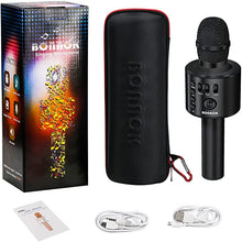 Load image into Gallery viewer, BONAOK Wireless Bluetooth Karaoke Microphone,3-in-1 Portable Handheld Karaoke Mic Speaker Machine Birthday Home Party for All Smartphone (Q37 Black)