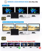 Load image into Gallery viewer, USB C Docking Station Dual Monitor, 9 in 1 USB C Triple Display Docking Station to Dual HDMI Adapter Displayport SD TF Card Reader 2USB 2.0, 1 USB 3.0, 100W PD for USB C Thunderbolt 3 Laptops