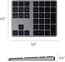Load image into Gallery viewer, Satechi Bluetooth Extended Numeric Keypad – Slim Rechargeable 34-Key Numberpad – Compatible with 2020 MacBook Air, 2020 iPad Pro, 2020/2019 MacBook Pro, iMac/iMac Pro (Space Gray)