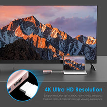 Load image into Gallery viewer, LENTION USB C Hub with 4K HDMI, SD Card Reader, 2 USB 3.0, Type C Charging & Gigabit Ethernet Compatible 2021-2016 MacBook Pro, New Mac Air/Surface, More, Stable Driver Adapter (CB-C68, Rose Gold)