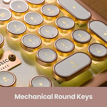 Load image into Gallery viewer, Azio Retro Classic USB (Posh) - Wireless/USB Wired Leather Vintage Backlit Mechanical Keyboard for PC/Mac (MK-RETRO-L-02-US)