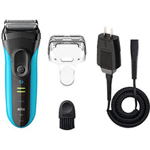 Load image into Gallery viewer, Braun Electric Series 3 Razor with Precision Trimmer, Rechargeable, Wet & Dry Foil Shaver for Men, Blue/Black, 4 Piece