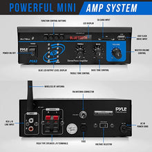 Load image into Gallery viewer, Home Audio Power Amplifier System - 2X75W Mini Dual Channel Sound Stereo Receiver Box w/ LED - For Amplified Speakers, CD Player, Theater via 3.5mm RCA - For Studio, Home Use - Pyle PCA3