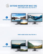 Load image into Gallery viewer, MacBook Pro Docking Station Dual Monitor MacBook Pro HDMI Adapter,9 in 1 USB C Adapters for MacBook Pro Air Mac HDMI Dock Dongle Dual USB C to Dual HDMI Ethernet 3USB SD/TF100W PD