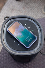 Load image into Gallery viewer, Altec Lansing IMW899 Soundbucket XL | Rugged Portable Waterproof Snowproof Wireless Bluetooth Speaker, Built-in QI Wireless Charging, Illuminating LED Lights (Black)