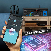 Load image into Gallery viewer, Home Audio Power Amplifier System - 2X75W Mini Dual Channel Sound Stereo Receiver Box w/ LED - For Amplified Speakers, CD Player, Theater via 3.5mm RCA - For Studio, Home Use - Pyle PCA3