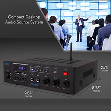 Load image into Gallery viewer, Wireless Bluetooth Karaoke Amplifier Home Car Bus Tours 300 Watts 2 Channel Digital Home Audio PA Receiver System 2 Microphone Input Control, FM Radio, USB,12 Volt Power Option Pyle PFA600BU