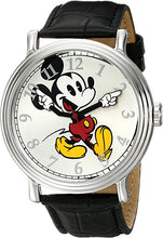 Load image into Gallery viewer, Disney Men's W001868 Mickey Mouse Silver-Tone Watch with Black Band