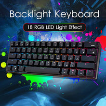 Load image into Gallery viewer, RK ROYAL KLUDGE RK61 Wired 60% Mechanical Gaming Keyboard RGB Backlit Ultra-Compact Hot-Swappable Blue Switch Black